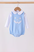 Blue Jack-O-Lantern applique bubble set