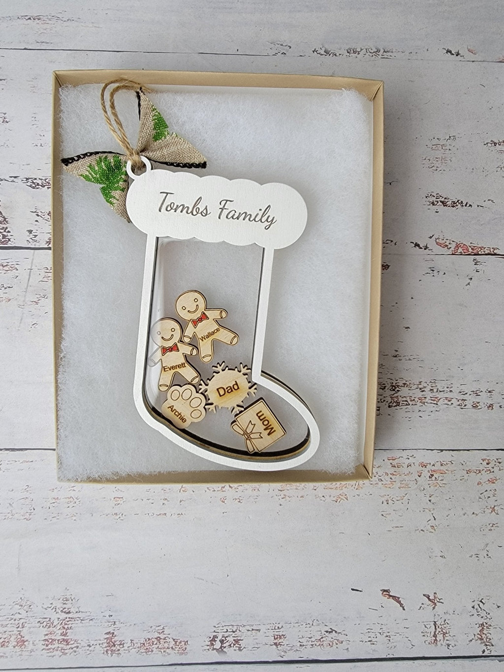 Personalized Family Stocking Shaker Christmas Ornament | Up to 10 Names