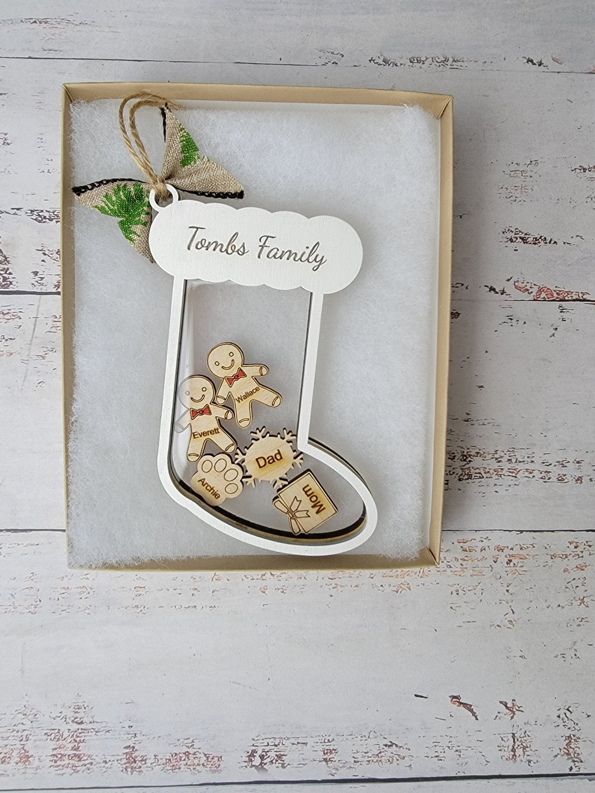 Personalized Family Stocking Shaker Christmas Ornament | Up to 10 Names