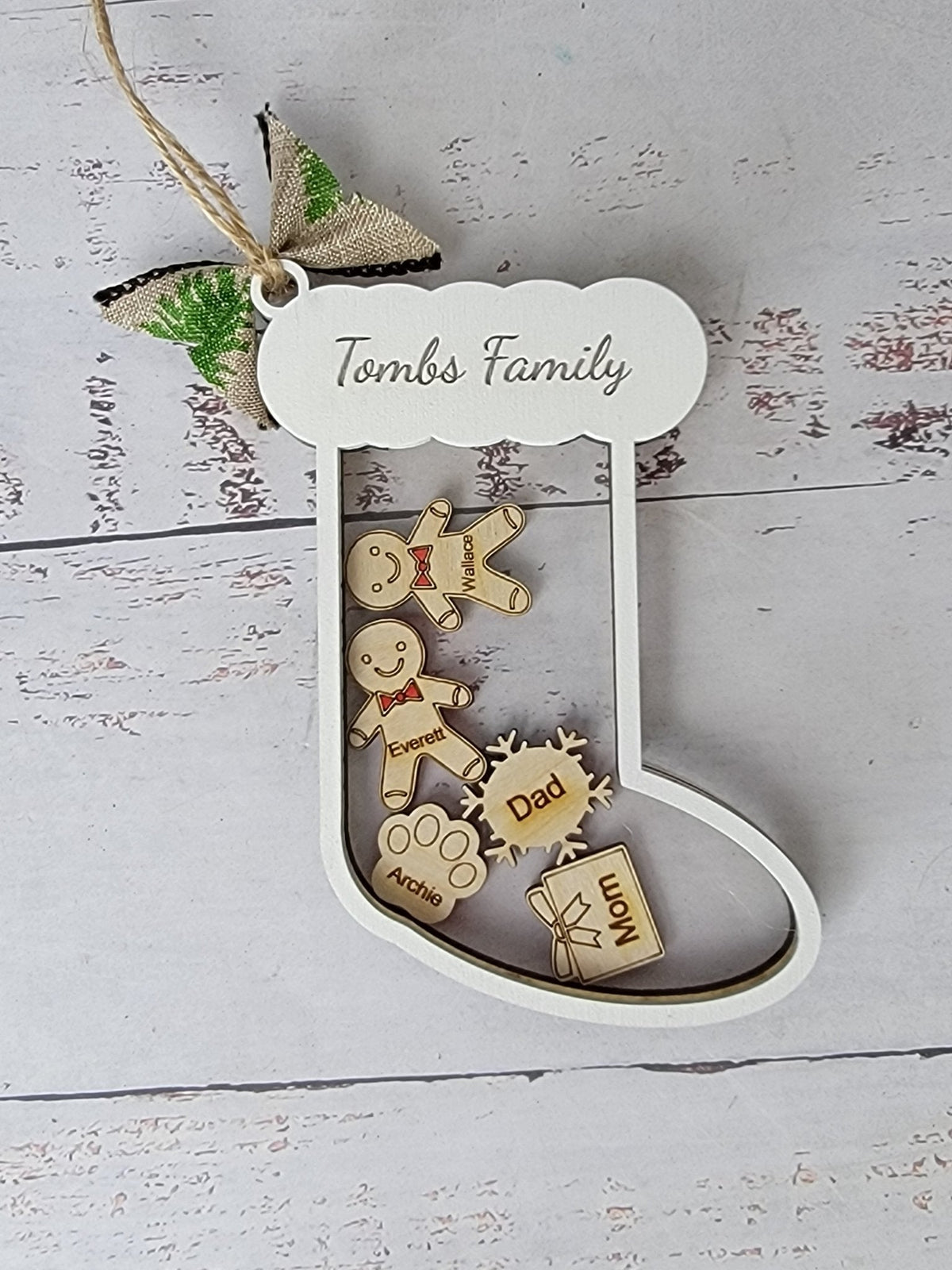 Personalized Family Stocking Shaker Christmas Ornament | Up to 10 Names