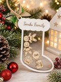 Personalized Family Stocking Shaker Christmas Ornament | Up to 10 Names